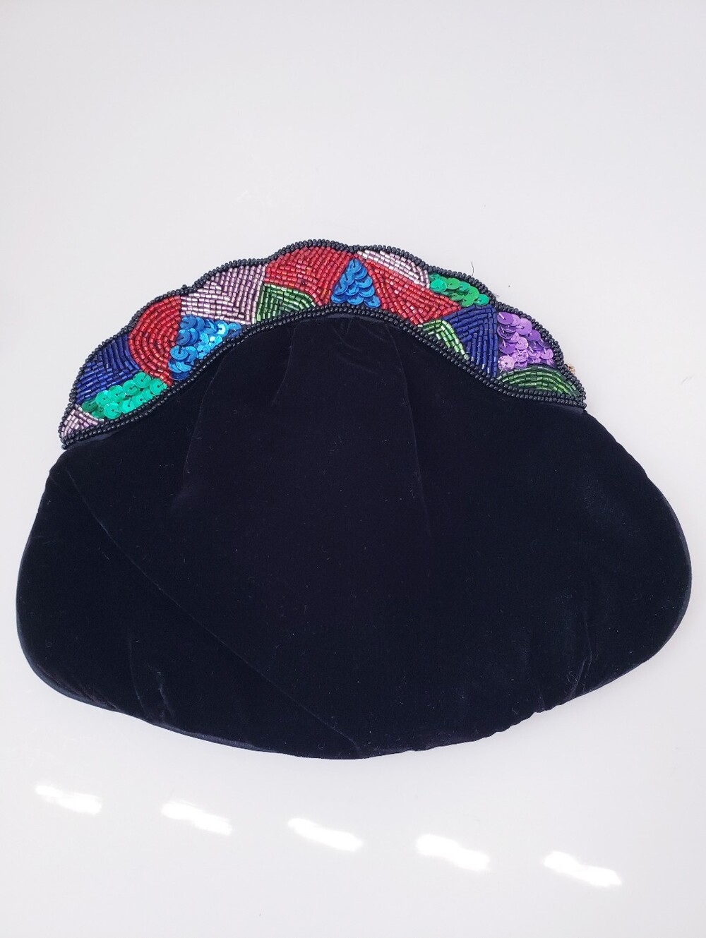 Vintage Black Velvet Sequins Mini Bag